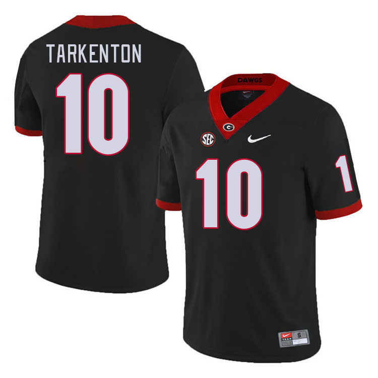 #10 Fran Tarkenton Georgia Bulldogs Jerseys Football Stitched-Retro Black